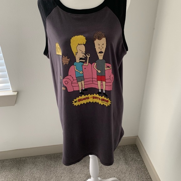 torrid Tops - TORRID PLUS SIZE BEAVIS AND BUTTHEAD GRAPHIC MUSCLE TEE SHIRT